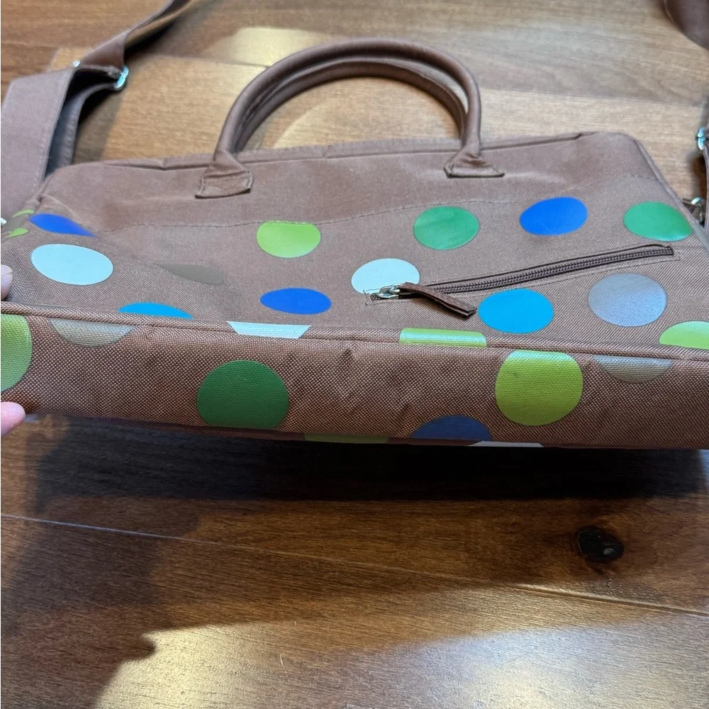 JACK!E Vintage Brown Polka Dot Women's Laptop Bag